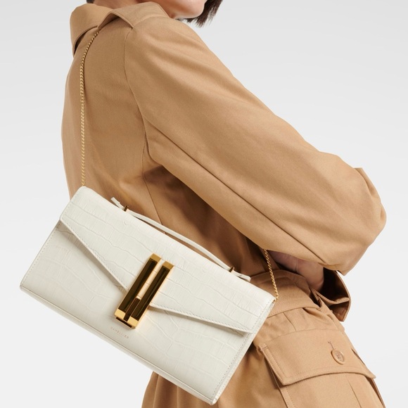 DeMellier Elegant White Croc-Embossed Women's Bag (Brand New) - Picture 4 of 10